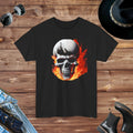 Skull On Fire Unisex Cotton Tee - Eco-Friendly Gift - DipaliZ