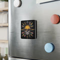 Skull Square Porcelain Magnet - Eerie Elegance Decor - DipaliZ