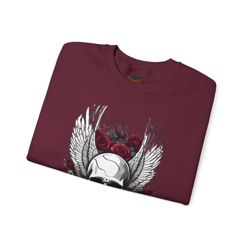 Spooky Skulls and Roses Heavy Blend Crewneck - Halloween - DipaliZ