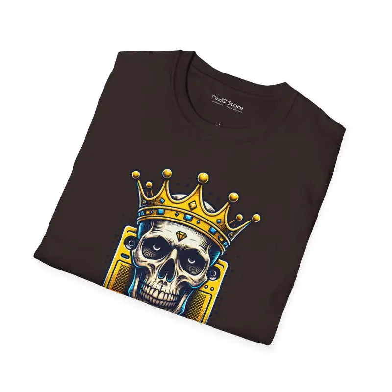 Soft-Style Cotton Tee - Tech Royalty Skull Crown Design - DipaliZ