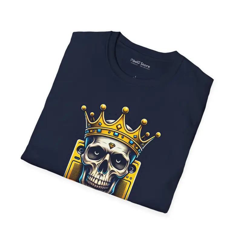 Soft-Style Cotton Tee - Tech Royalty Skull Crown Design - DipaliZ