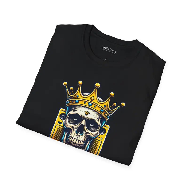 Soft-Style Cotton Tee - Tech Royalty Skull Crown Design - DipaliZ