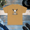 Heavy Cotton Tee - Winged Skull Halloween Design - DipaliZ