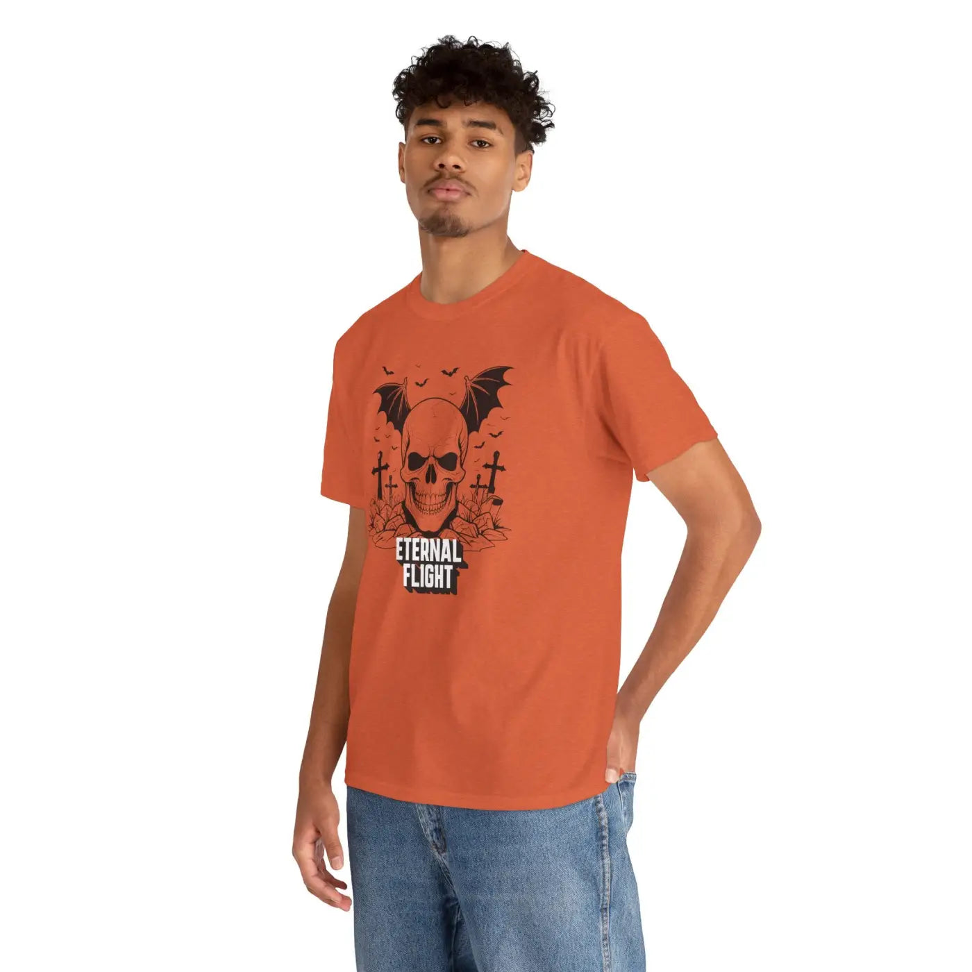 Skull Flight Unisex Tee - Halloween Wings Design - DipaliZ