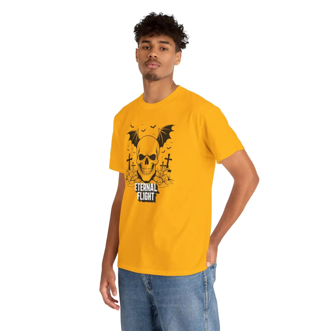 Skull Flight Unisex Tee - Halloween Wings Design - DipaliZ