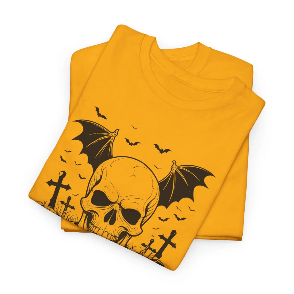 Skull Flight Unisex Tee - Halloween Wings Design - DipaliZ