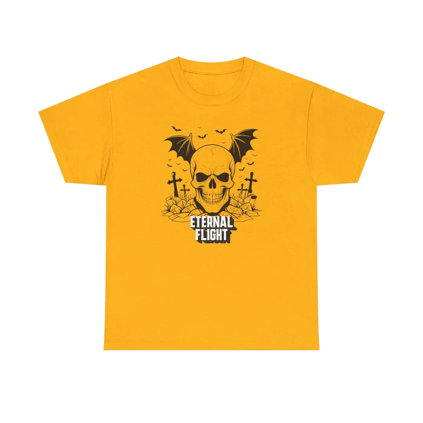 Skull Flight Unisex Tee - Halloween Wings Design - DipaliZ