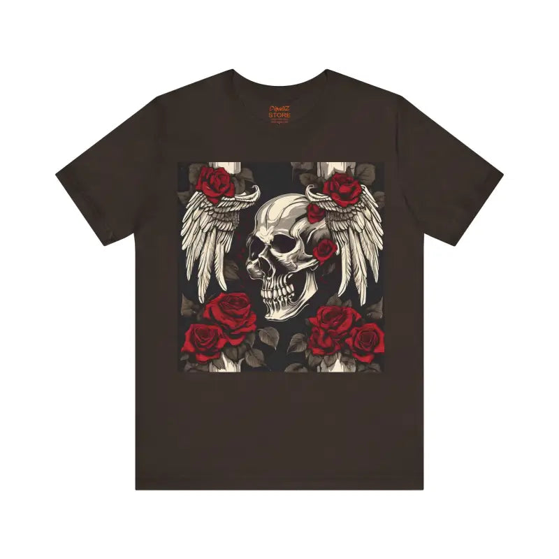 Unisex Jersey Short Sleeve Tee - Skulls Roses Wings Halloween - DipaliZ