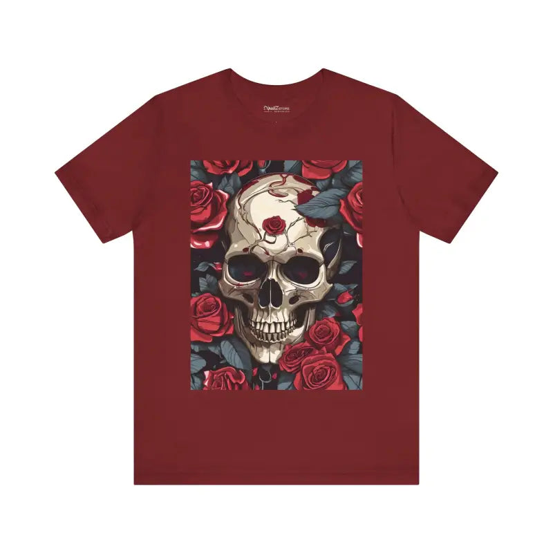 Unisex Jersey Short Sleeve Tee - Skulls Roses Wings Halloween - DipaliZ