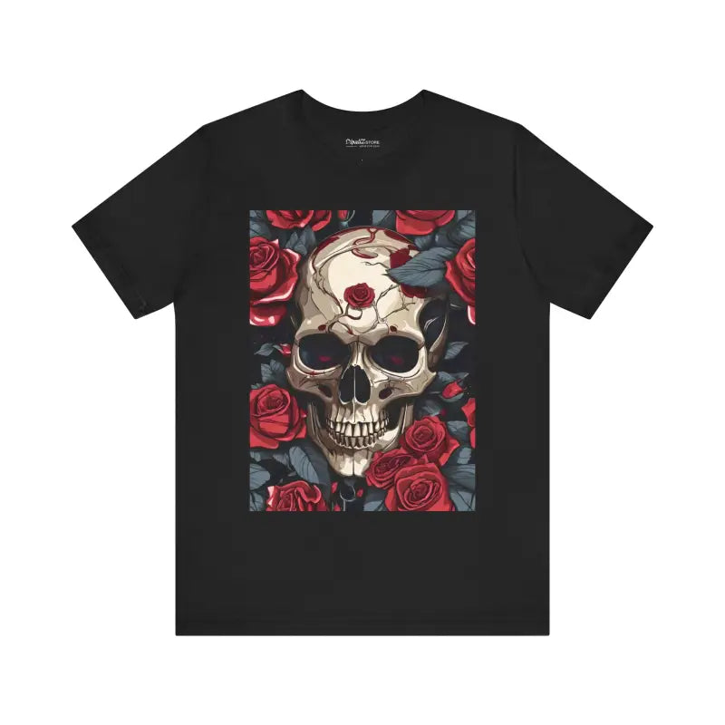Unisex Jersey Short Sleeve Tee - Skulls Roses Wings Halloween - DipaliZ