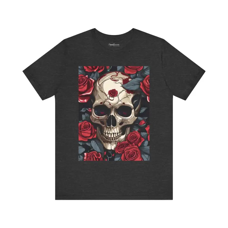 Unisex Jersey Short Sleeve Tee - Skulls Roses Wings Halloween - DipaliZ