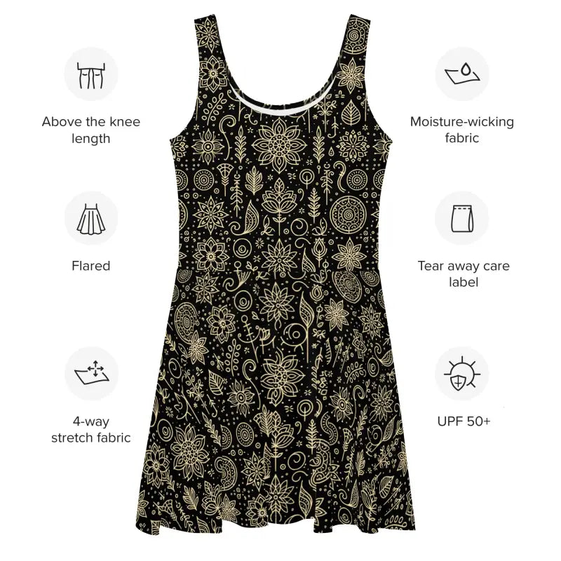 Intricate Skater Dress - Flared Skirt Design - DipaliZ