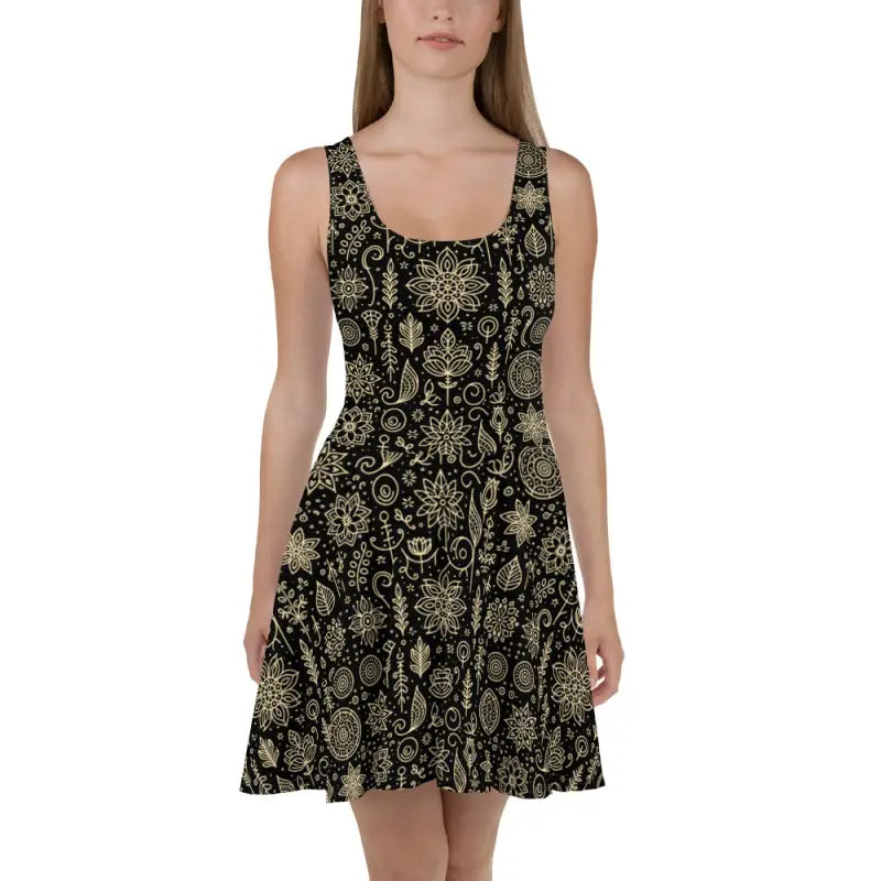 Intricate Skater Dress - Flared Skirt Design - DipaliZ