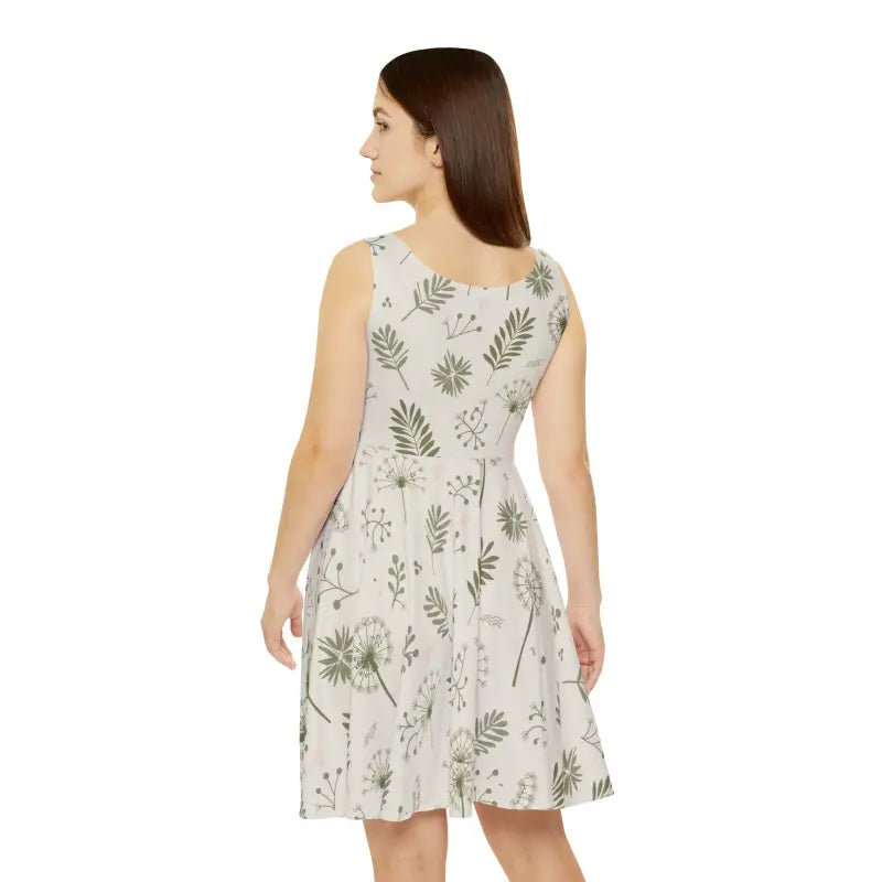 Floral Foliage Skater Dress - Ultimate Comfort Fit - DipaliZ