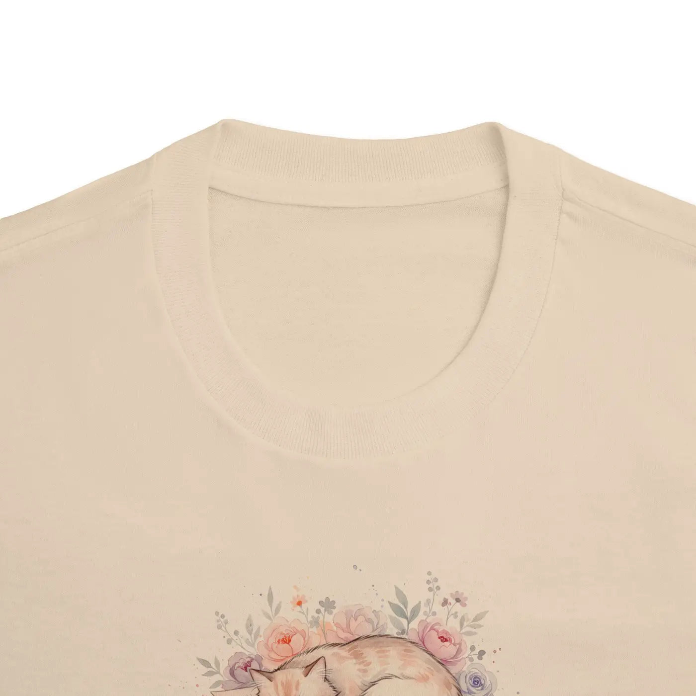 Sleeping Cat Watercolor Tee - Soft Artsy Design - DipaliZ