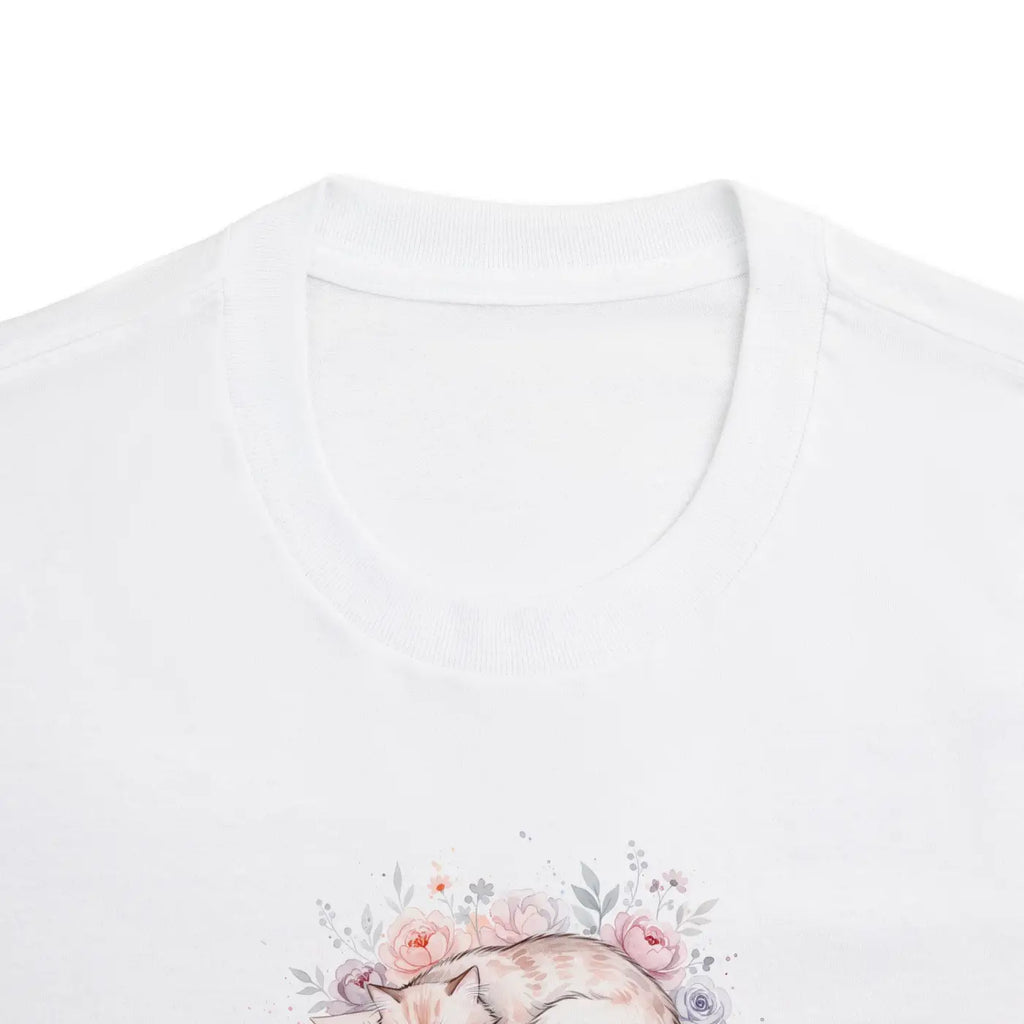 Sleeping Cat Watercolor Tee - Soft Artsy Design - DipaliZ