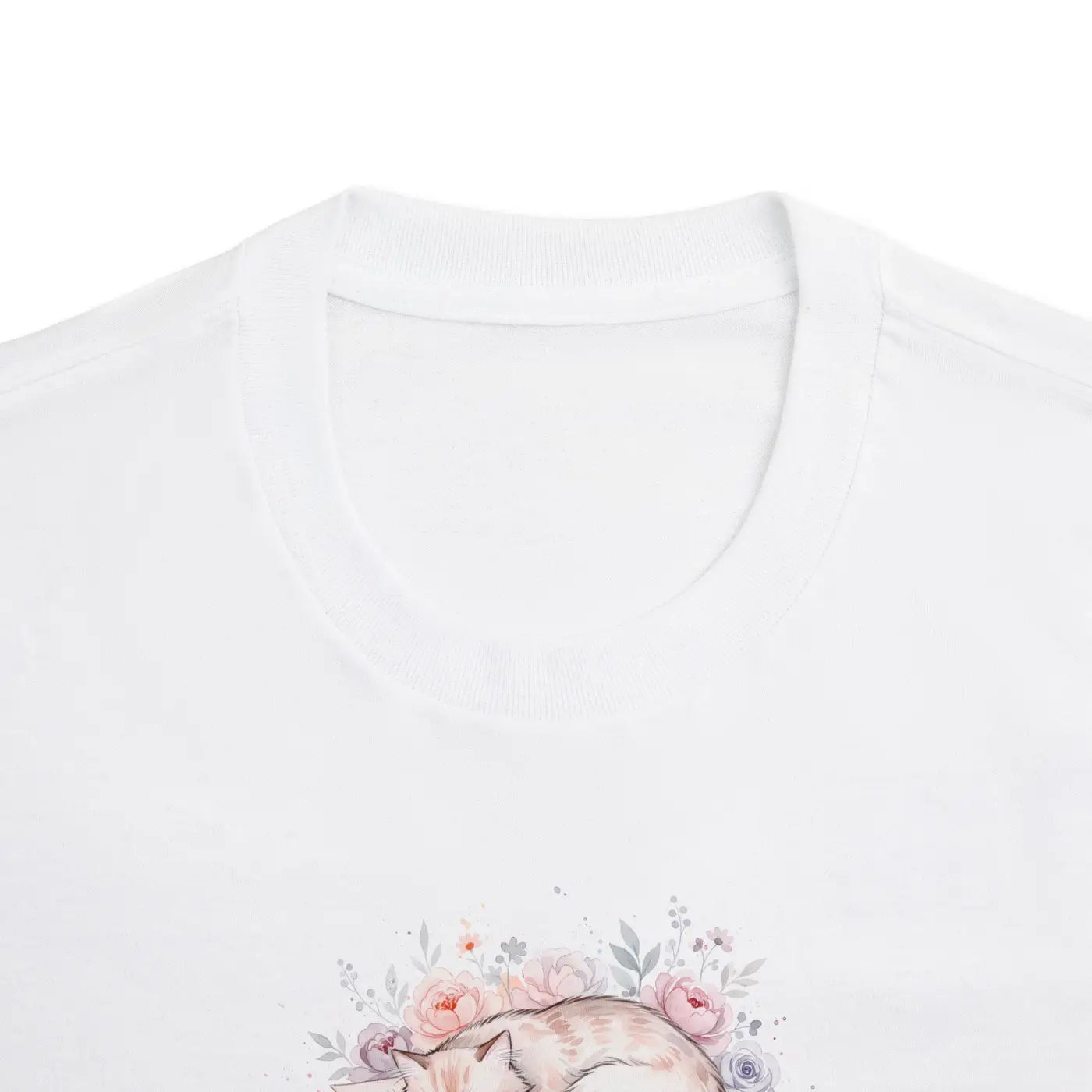 Sleeping Cat Watercolor Tee - Soft Artsy Design - DipaliZ