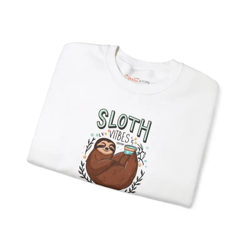Sloth Vibes Only Crewneck Sweatshirt - Cozy Comfort - DipaliZ