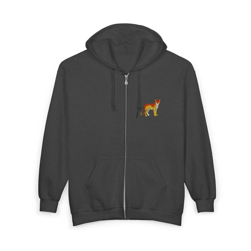 Coyote Chest Patch Full-Zip Hoodie - Embroidered Wild Style - DipaliZ