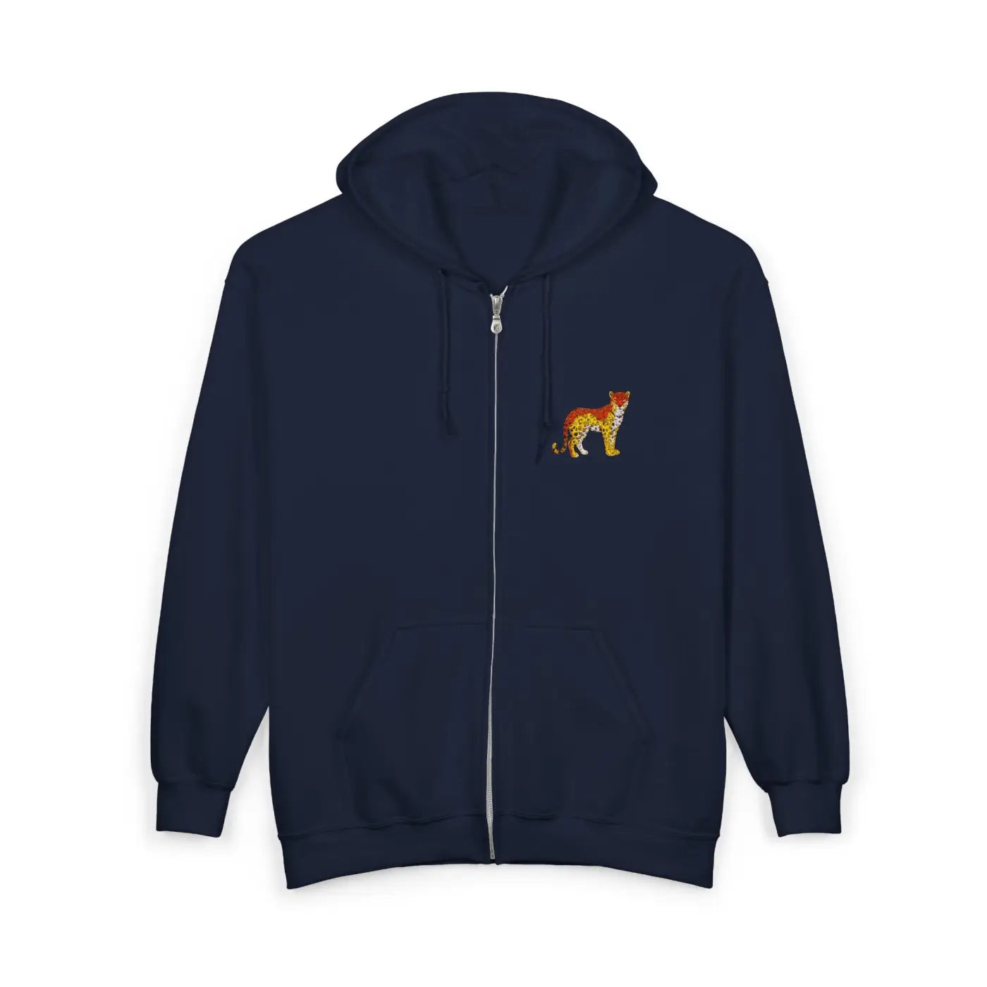 Coyote Chest Patch Full-Zip Hoodie - Embroidered Wild Style - DipaliZ
