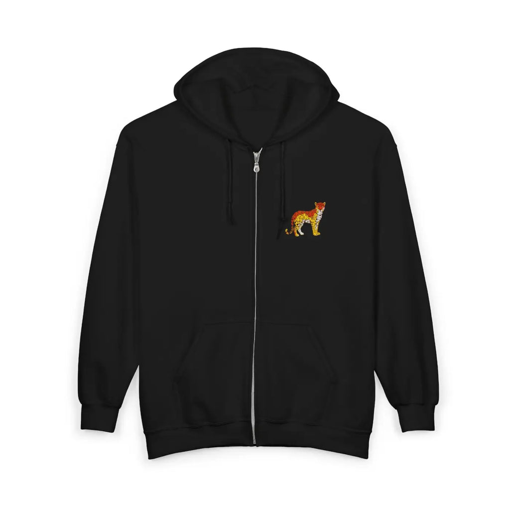 Coyote Chest Patch Full-Zip Hoodie - Embroidered Wild Style - DipaliZ