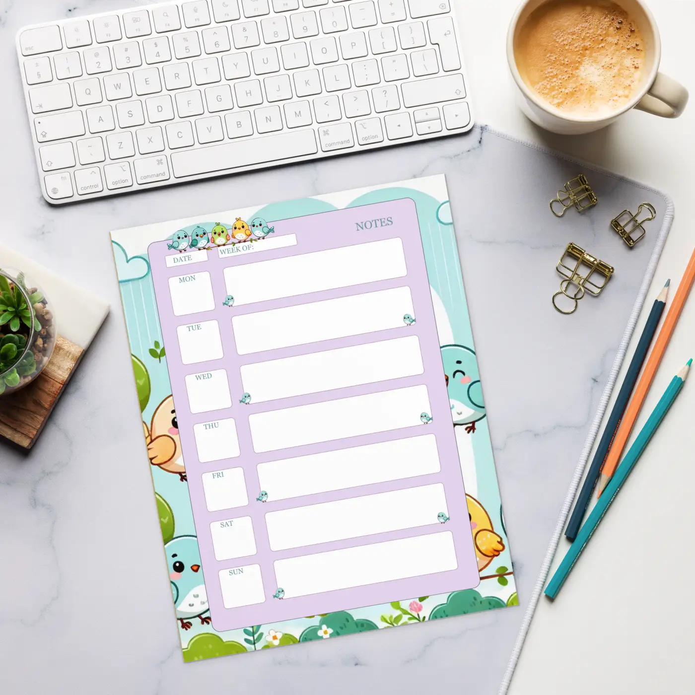 Small Birds Daily Planner - Stylish Organization - DipaliZ