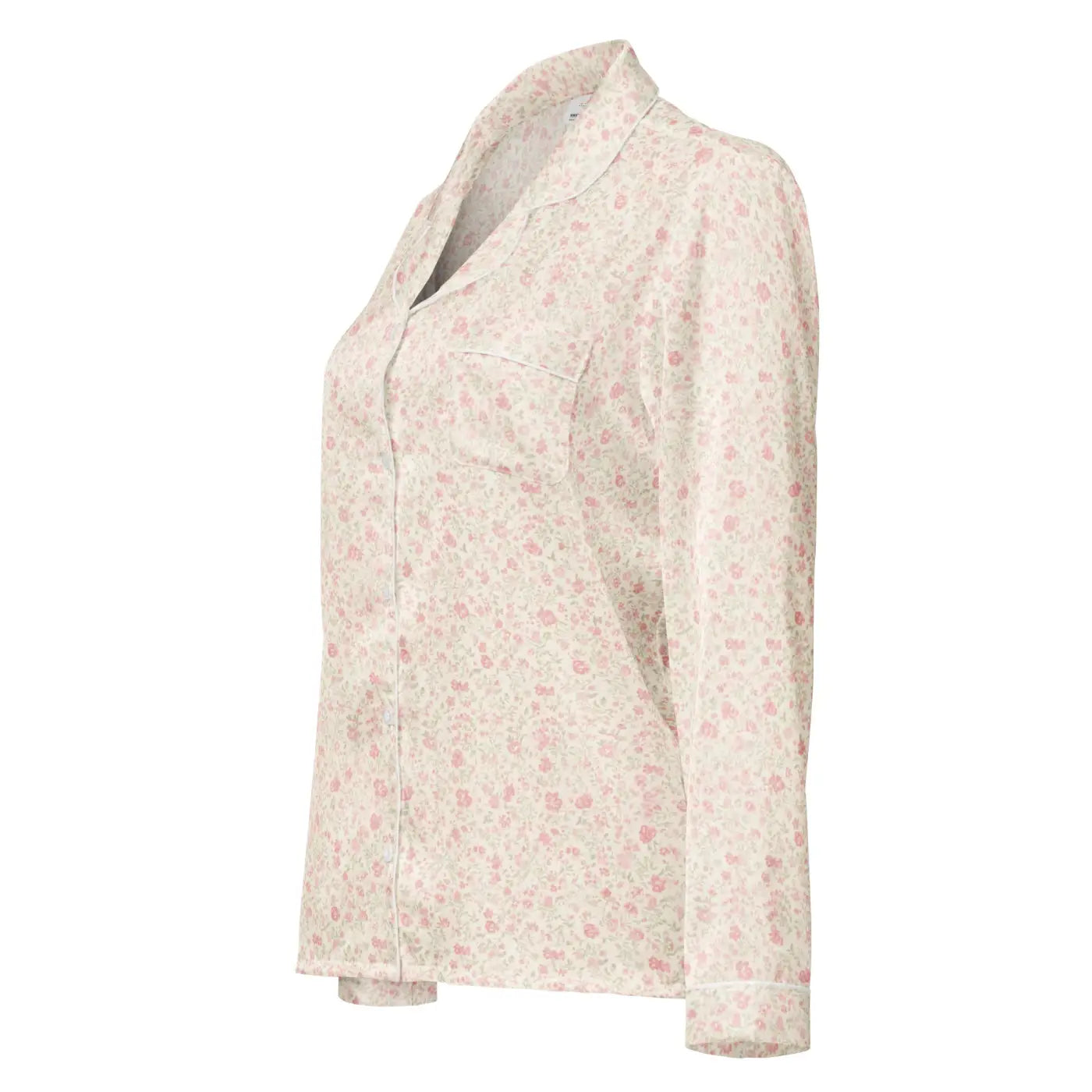 Long Sleeve Pajama Top - Floral Silky Loungewear - DipaliZ
