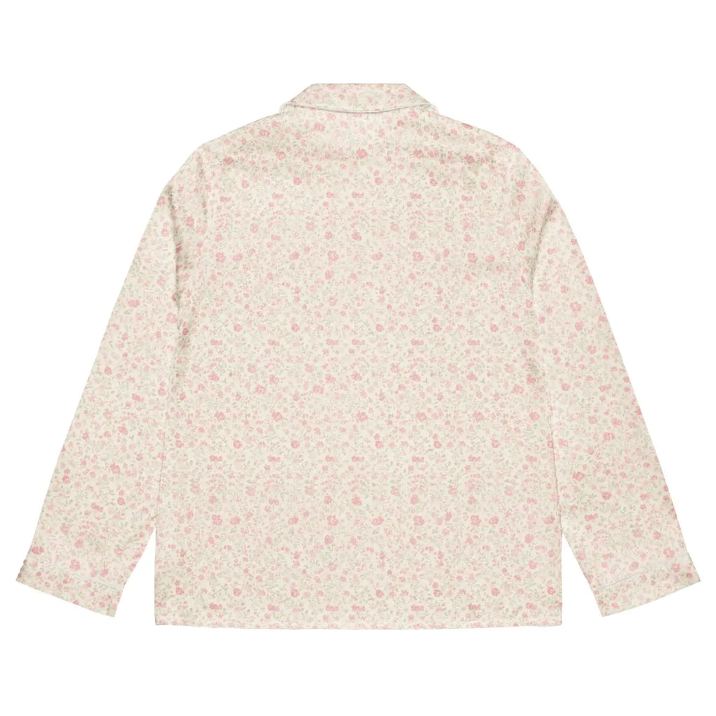 Long Sleeve Pajama Top - Floral Silky Loungewear - DipaliZ