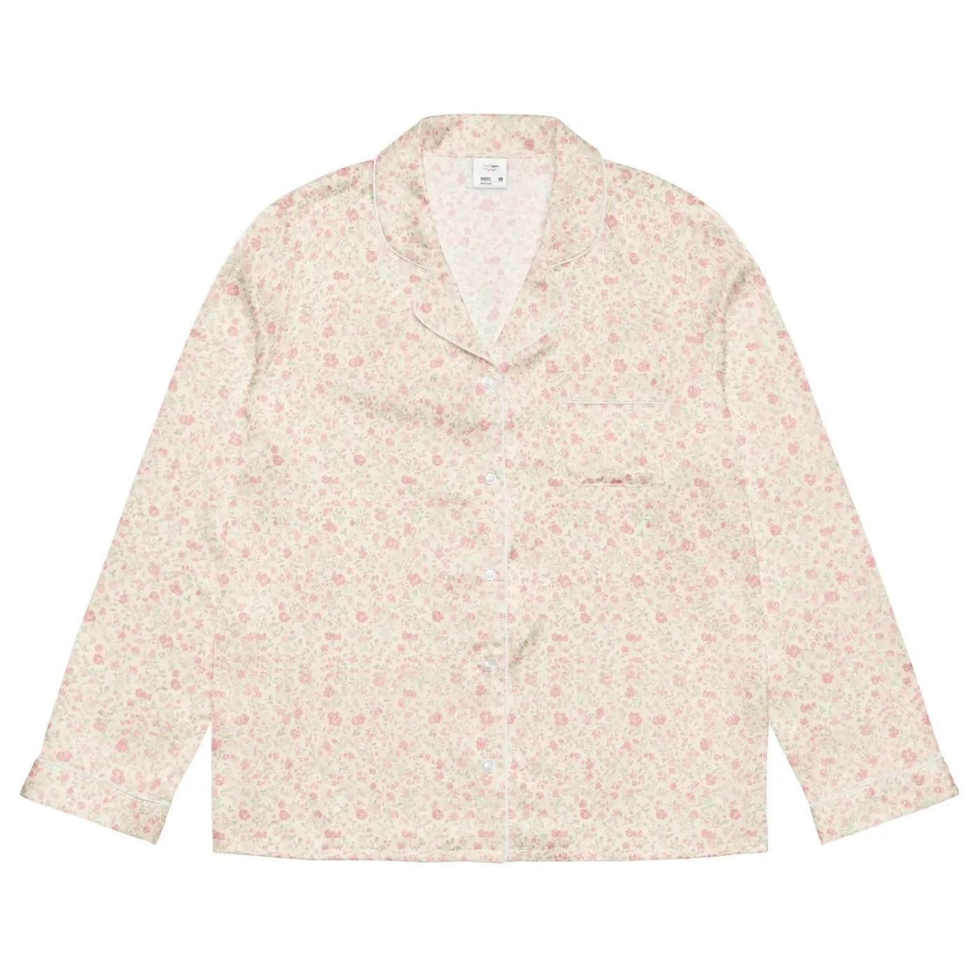Long Sleeve Pajama Top - Floral Silky Loungewear - DipaliZ