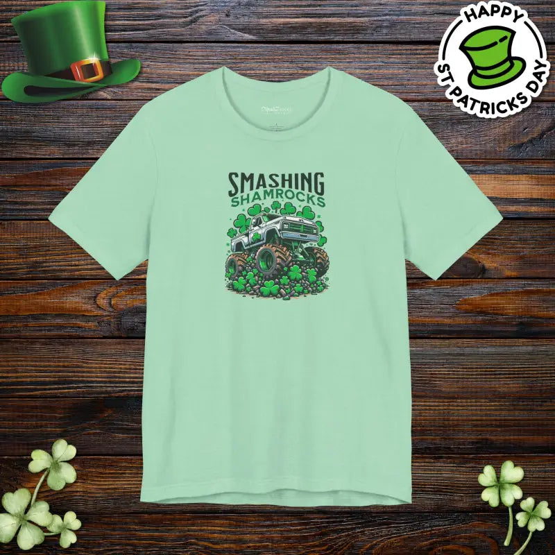 Unisex Jersey Short Sleeve Tee - Smashing Shamrock St Patricks Day - DipaliZ