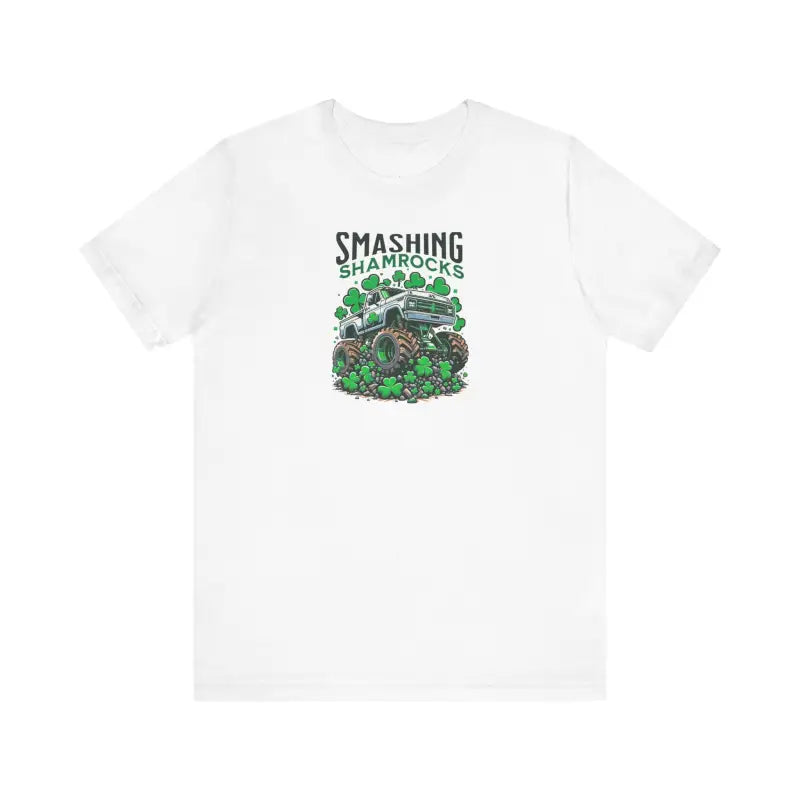 Unisex Jersey Short Sleeve Tee - Smashing Shamrock St Patricks Day - DipaliZ