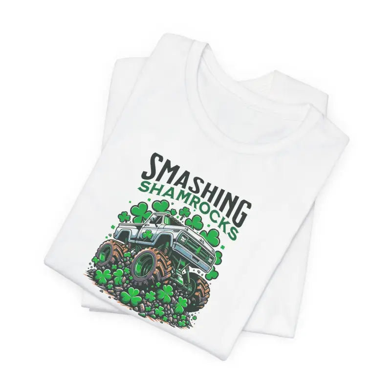 Unisex Jersey Short Sleeve Tee - Smashing Shamrock St Patricks Day - DipaliZ
