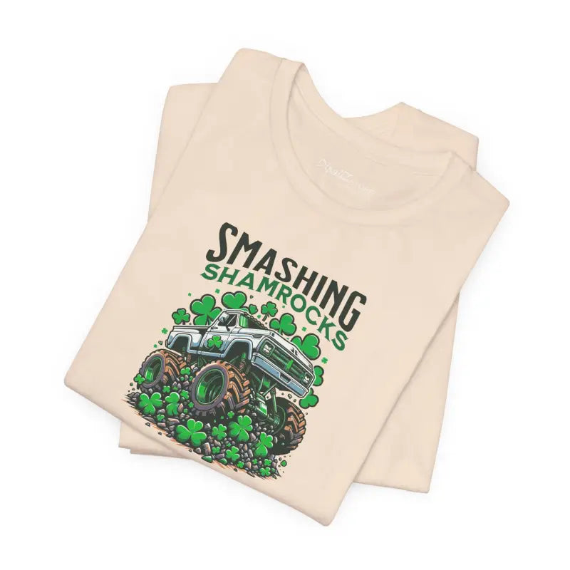 Unisex Jersey Short Sleeve Tee - Smashing Shamrock St Patricks Day - DipaliZ