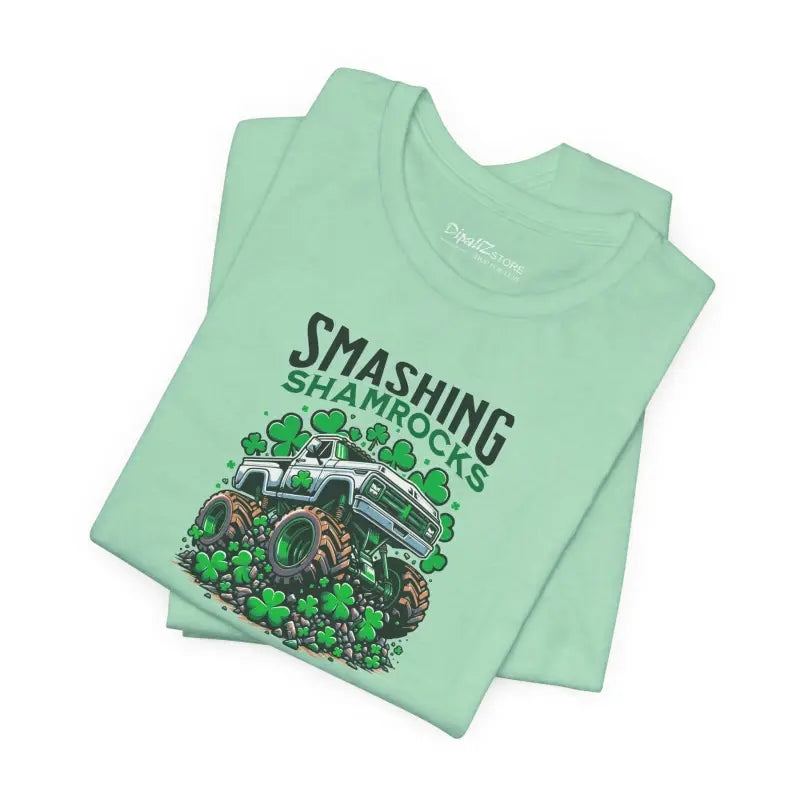 Unisex Jersey Short Sleeve Tee - Smashing Shamrock St Patricks Day - DipaliZ
