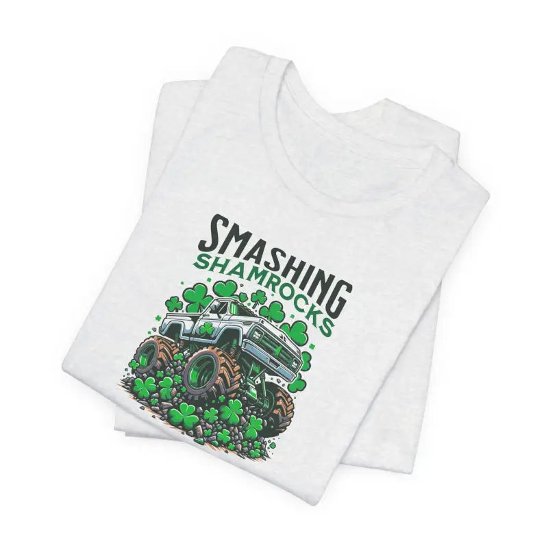Unisex Jersey Short Sleeve Tee - Smashing Shamrock St Patricks Day - DipaliZ