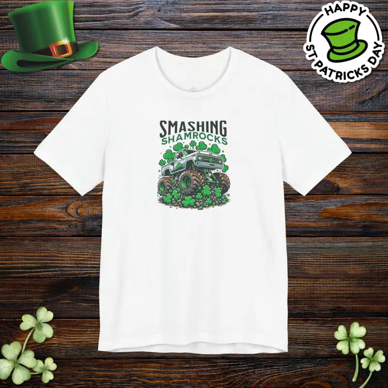 Unisex Jersey Short Sleeve Tee - Smashing Shamrock St Patricks Day - DipaliZ