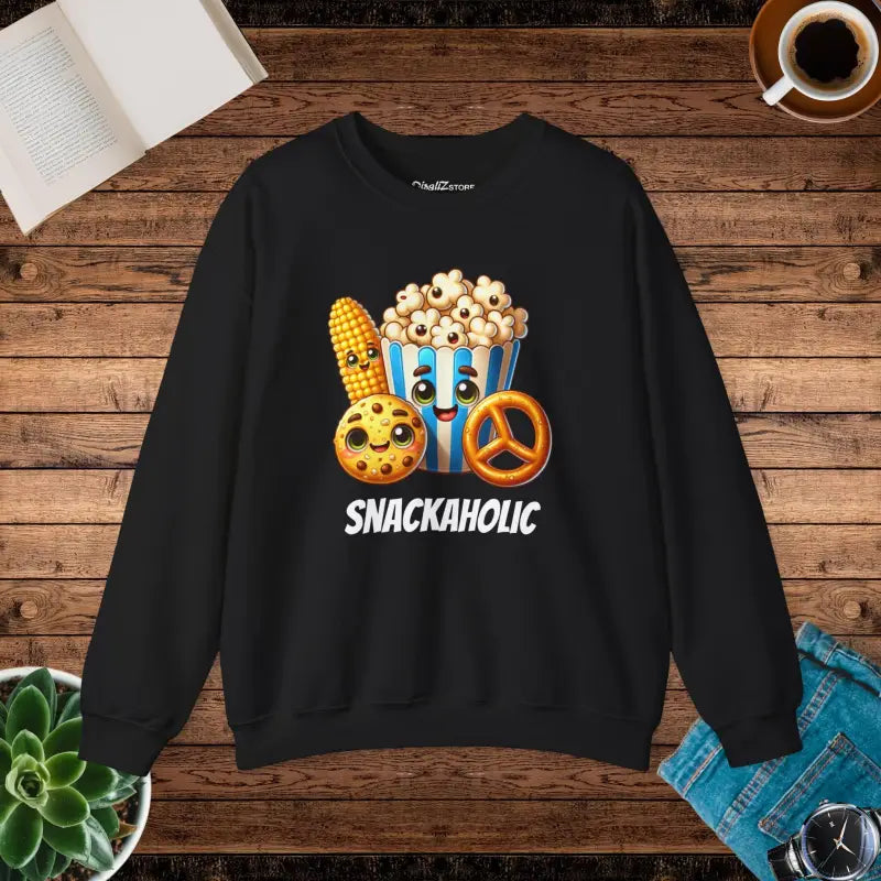 Snackaholic Crewneck Sweatshirt - Foodie Statement Style - DipaliZ