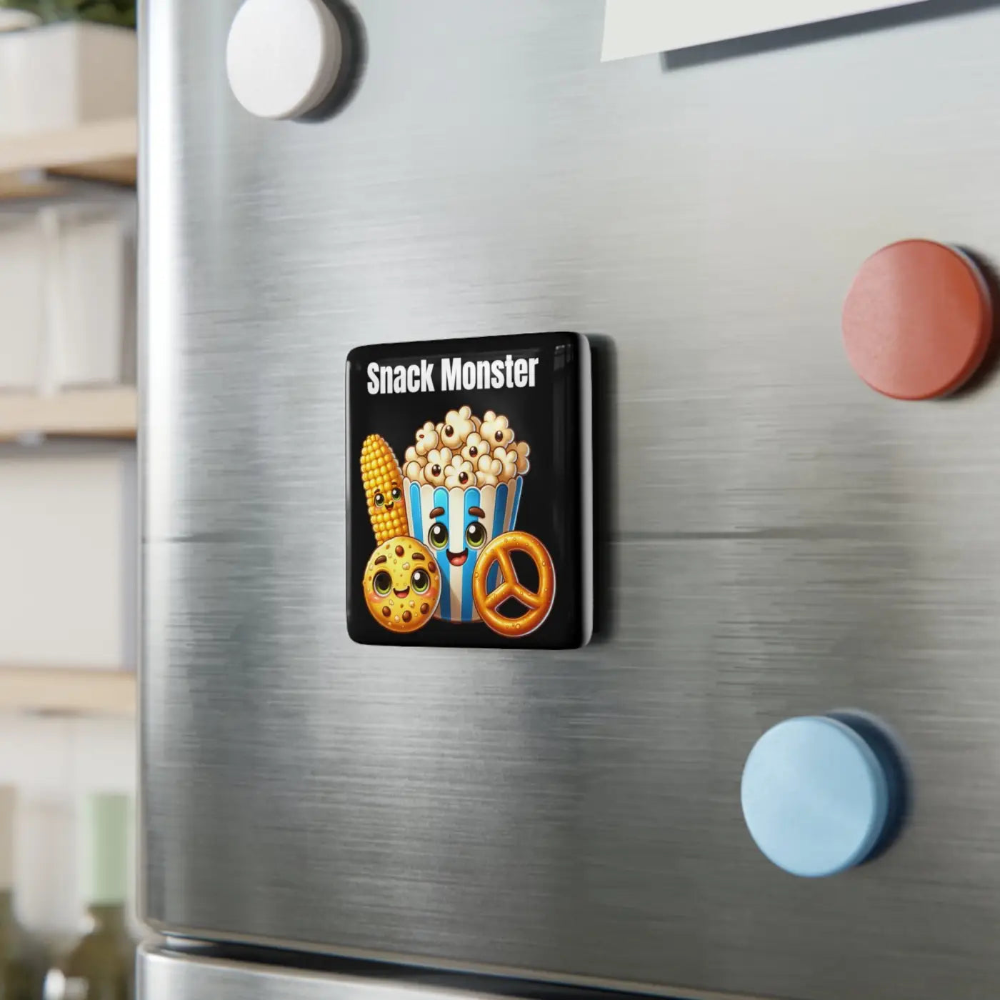 Snacks Monster Porcelain Magnet - Kitchen Decor - DipaliZ