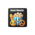 Snacks Monster Porcelain Magnet - Kitchen Decor - DipaliZ