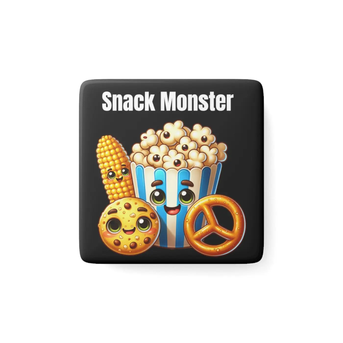 Snacks Monster Porcelain Magnet - Kitchen Decor - DipaliZ