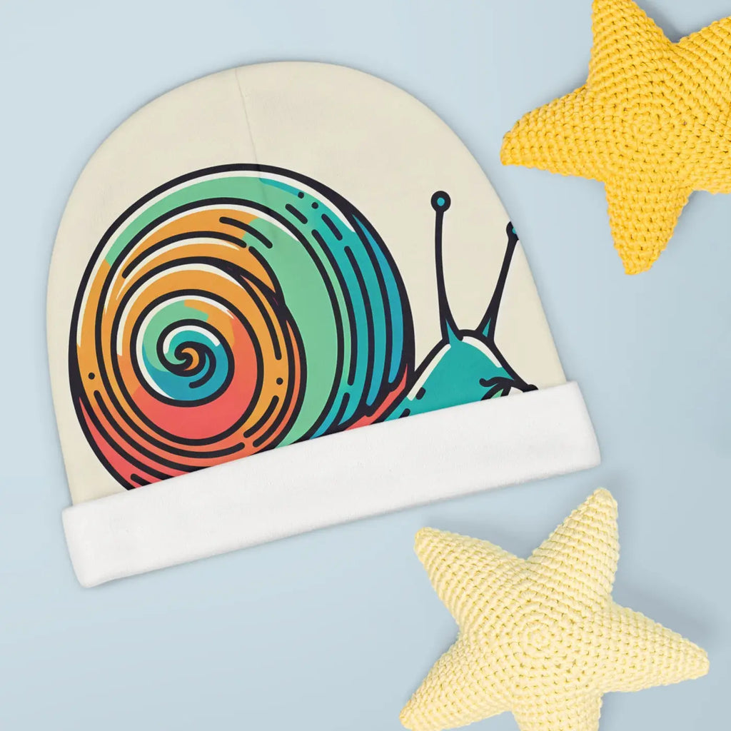Snail Baby Beanie - All-Over Snail Print Winter Hat - DipaliZ