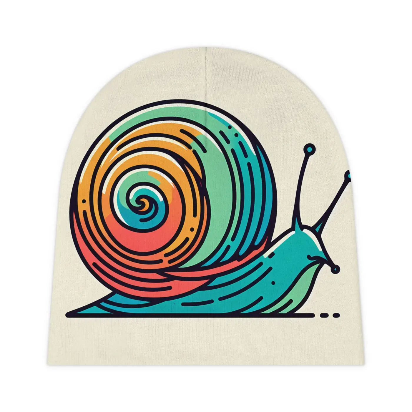 Snail Baby Beanie - All-Over Snail Print Winter Hat - DipaliZ