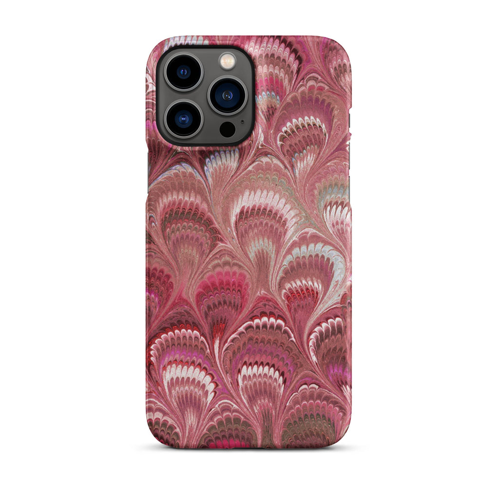 Shades of Pink Peacock Marbled - Slim Single Layer Slim Phone Case