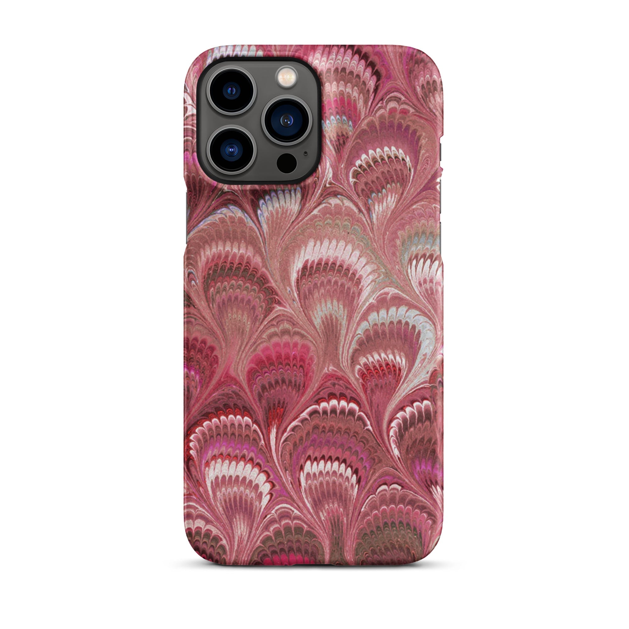 Shades of Pink Peacock Marbled - Slim Single Layer Slim Phone Case