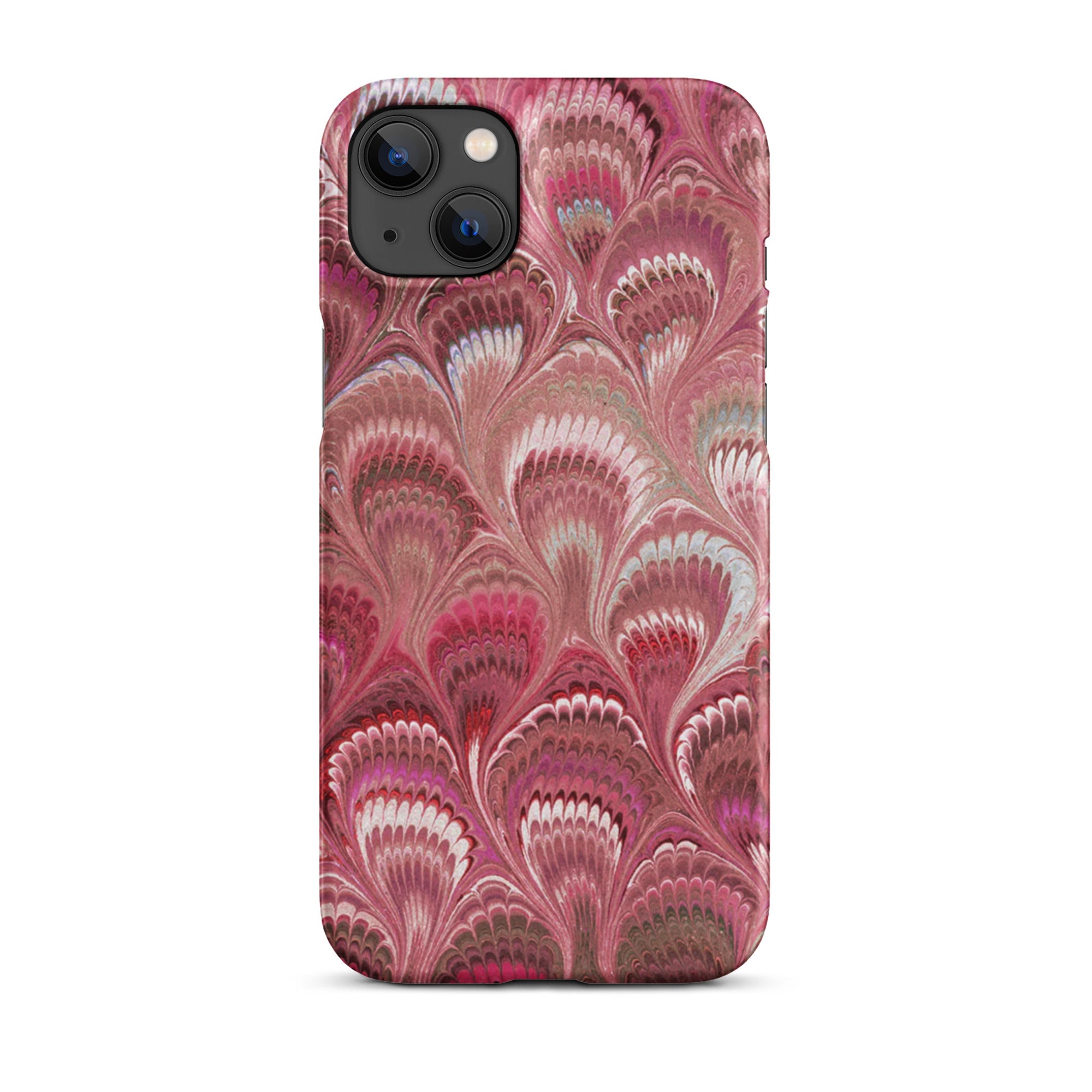 Shades of Pink Peacock Marbled - Slim Single Layer Slim Phone Case