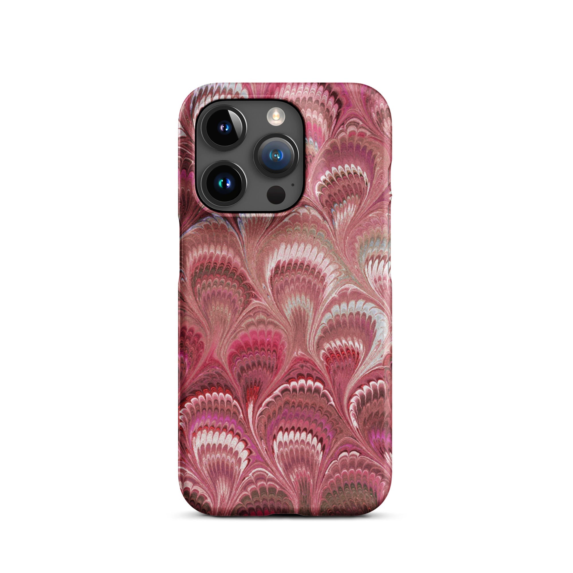 Shades of Pink Peacock Marbled - Slim Single Layer Slim Phone Case