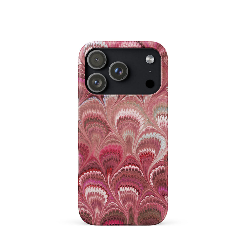 Shades of Pink Peacock Marbled - Slim Single Layer Slim Phone Case