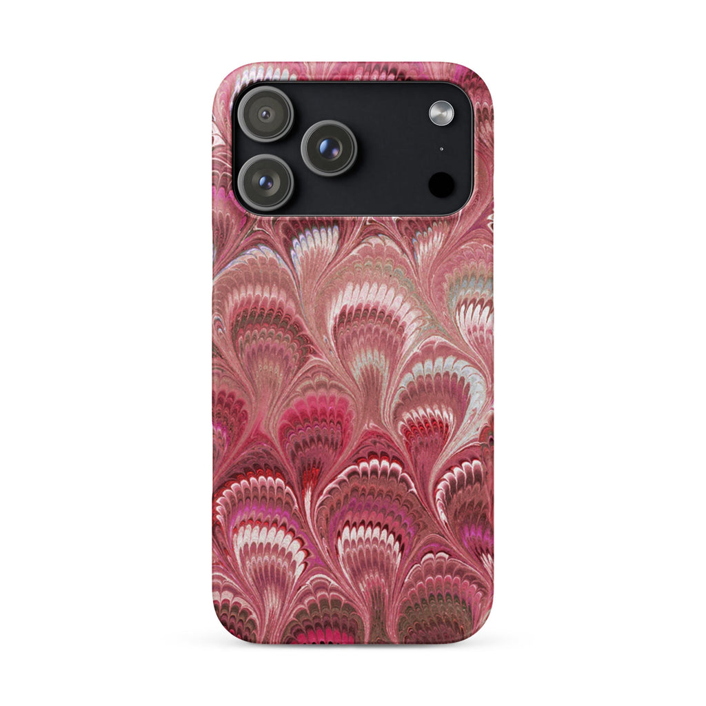 Shades of Pink Peacock Marbled - Slim Single Layer Slim Phone Case