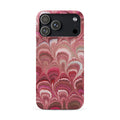 Shades of Pink Peacock Marbled - Slim Single Layer Slim Phone Case