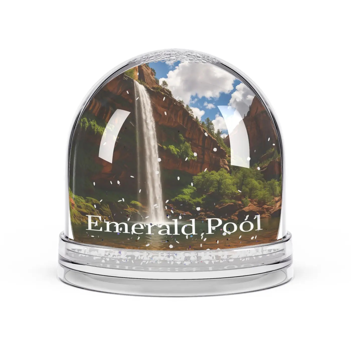 Sparkling Snow Globe - Enchanted Waterfall Scene - DipaliZ